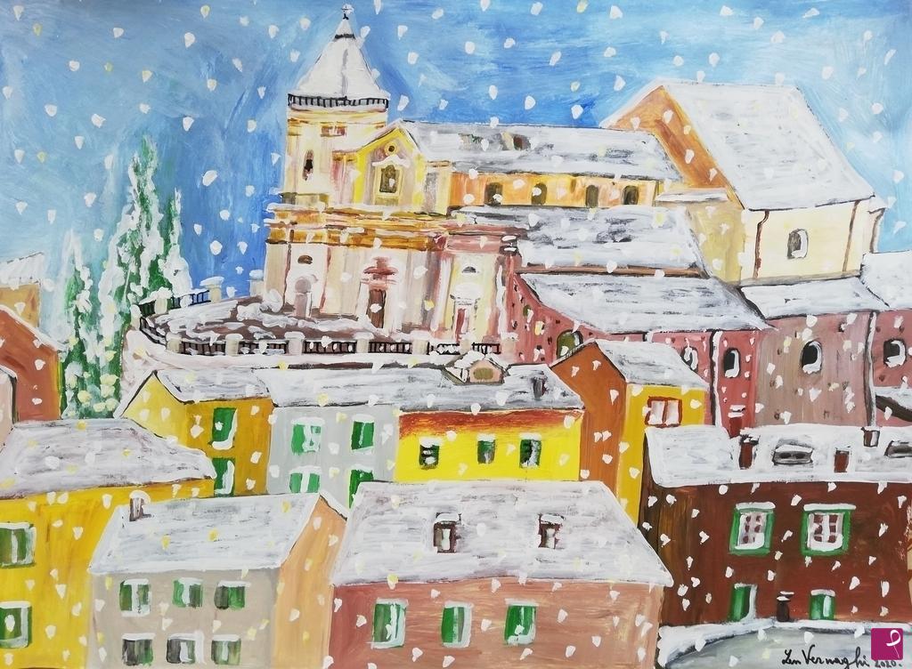 quadri in vendita online - Prima neve a Capracotta (IS)