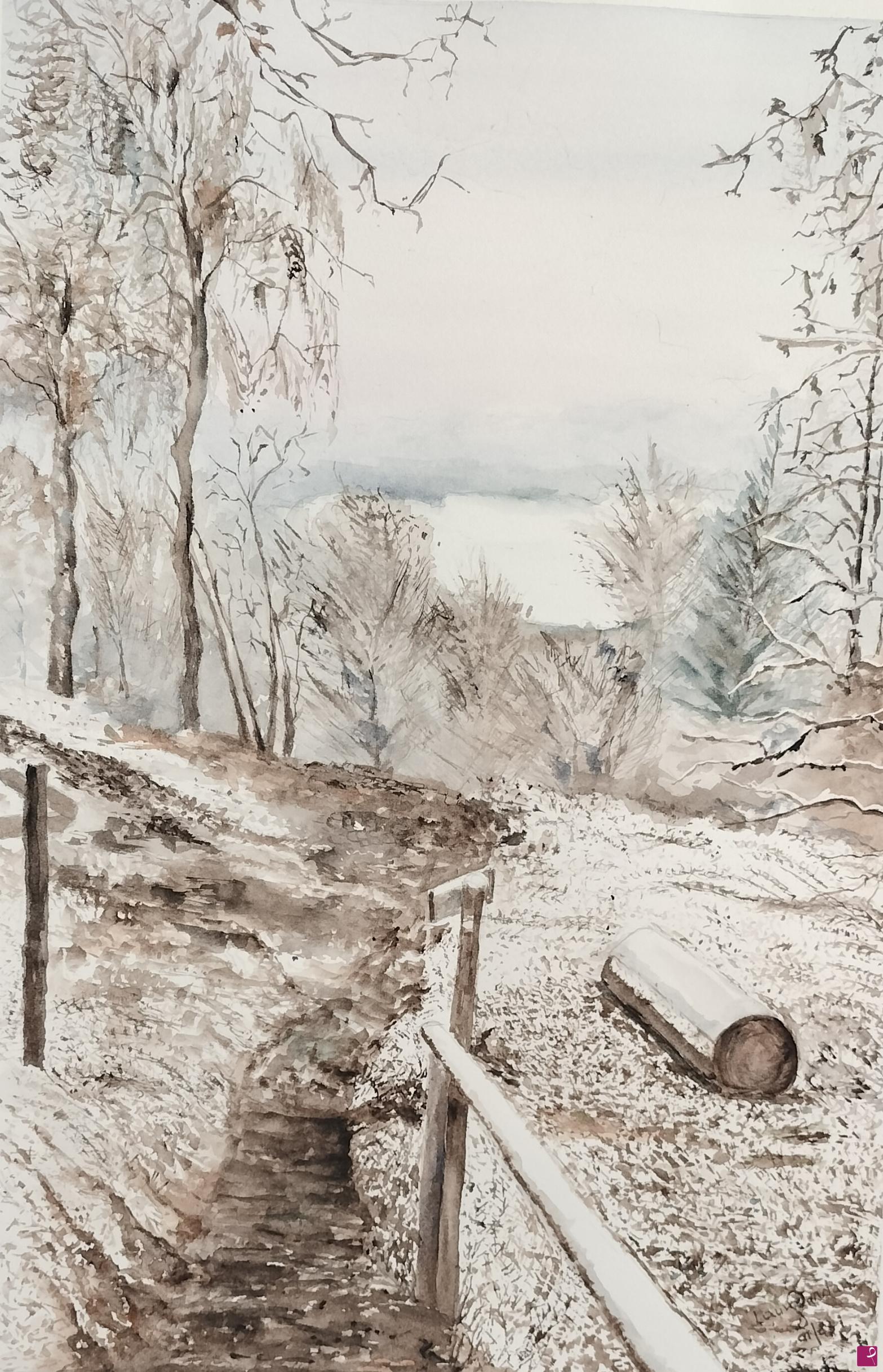 quadri in vendita online - Prima neve al Campo dei Fiori