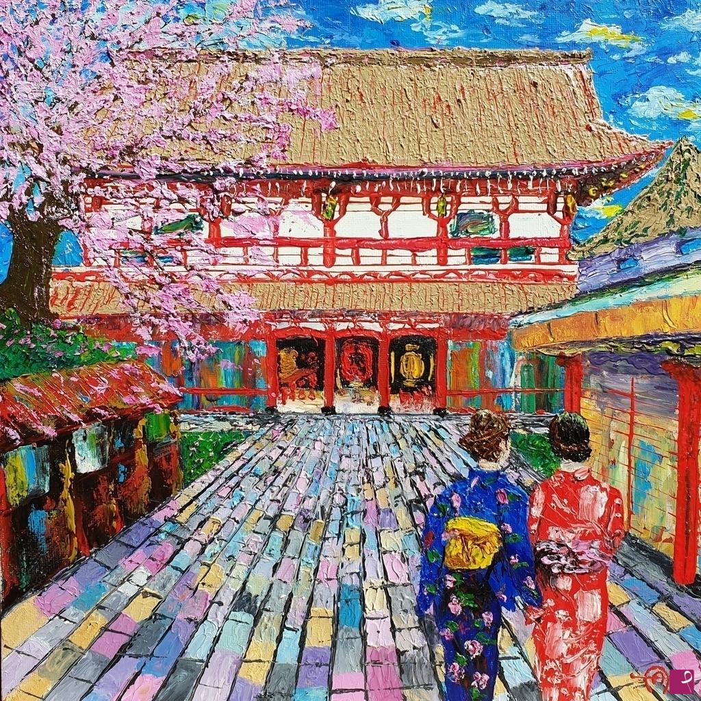 quadri in vendita online - Primavera a Kyoto