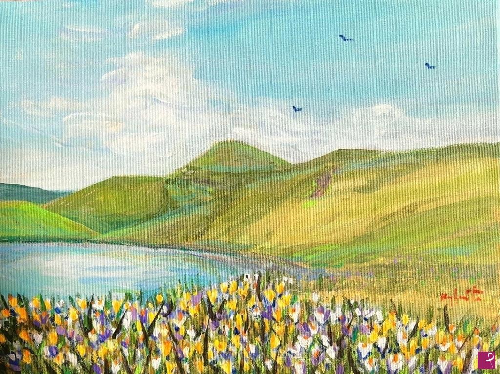 quadri in vendita online - Primavera al lago Scaffaiolo
