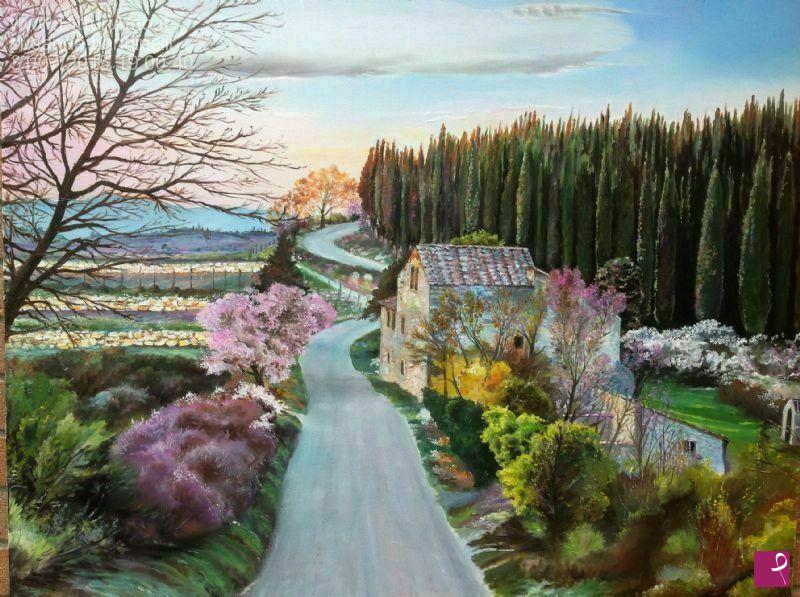 quadri in vendita online - Primavera in Chianti
