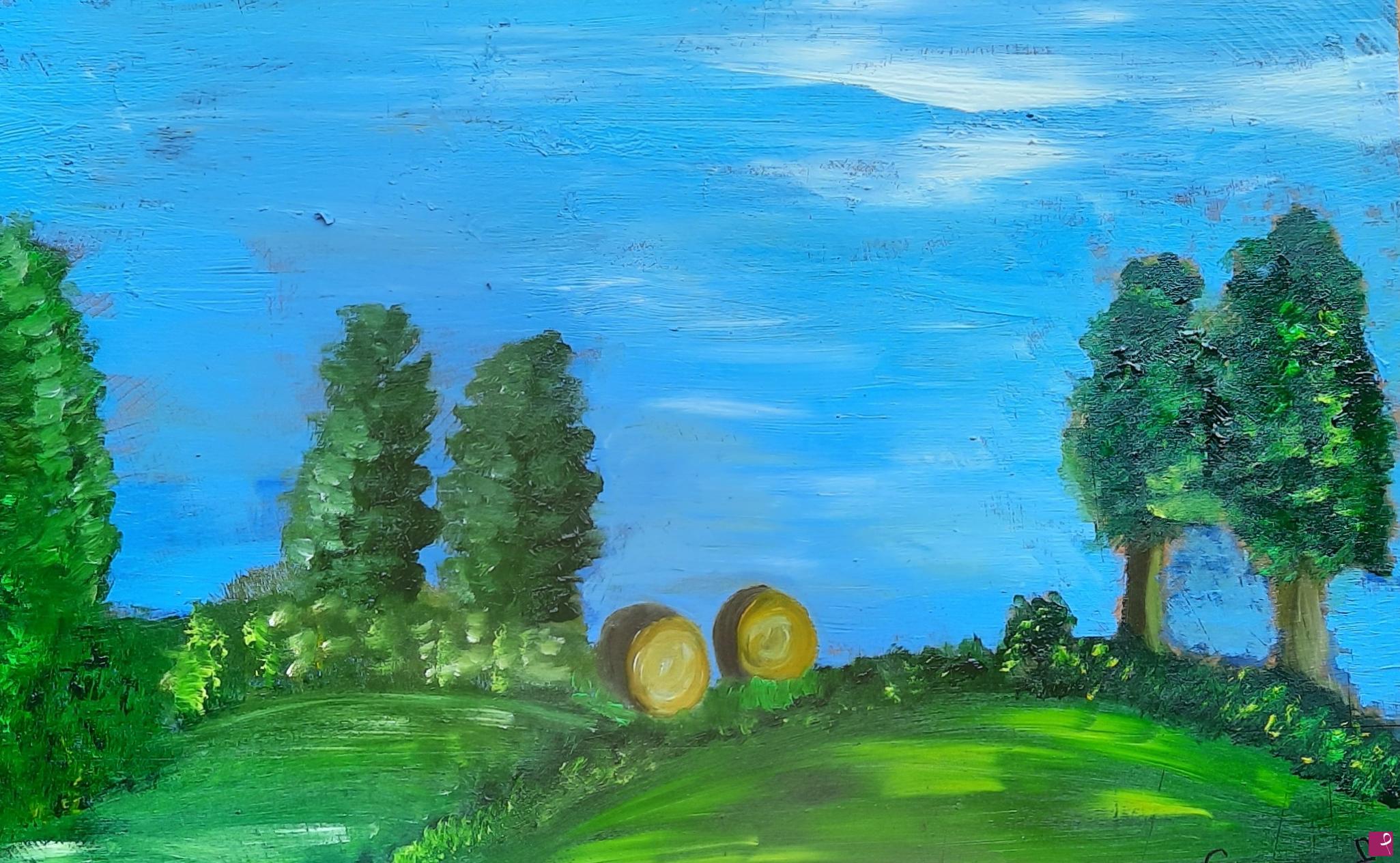 quadri in vendita online - Primavera in collina