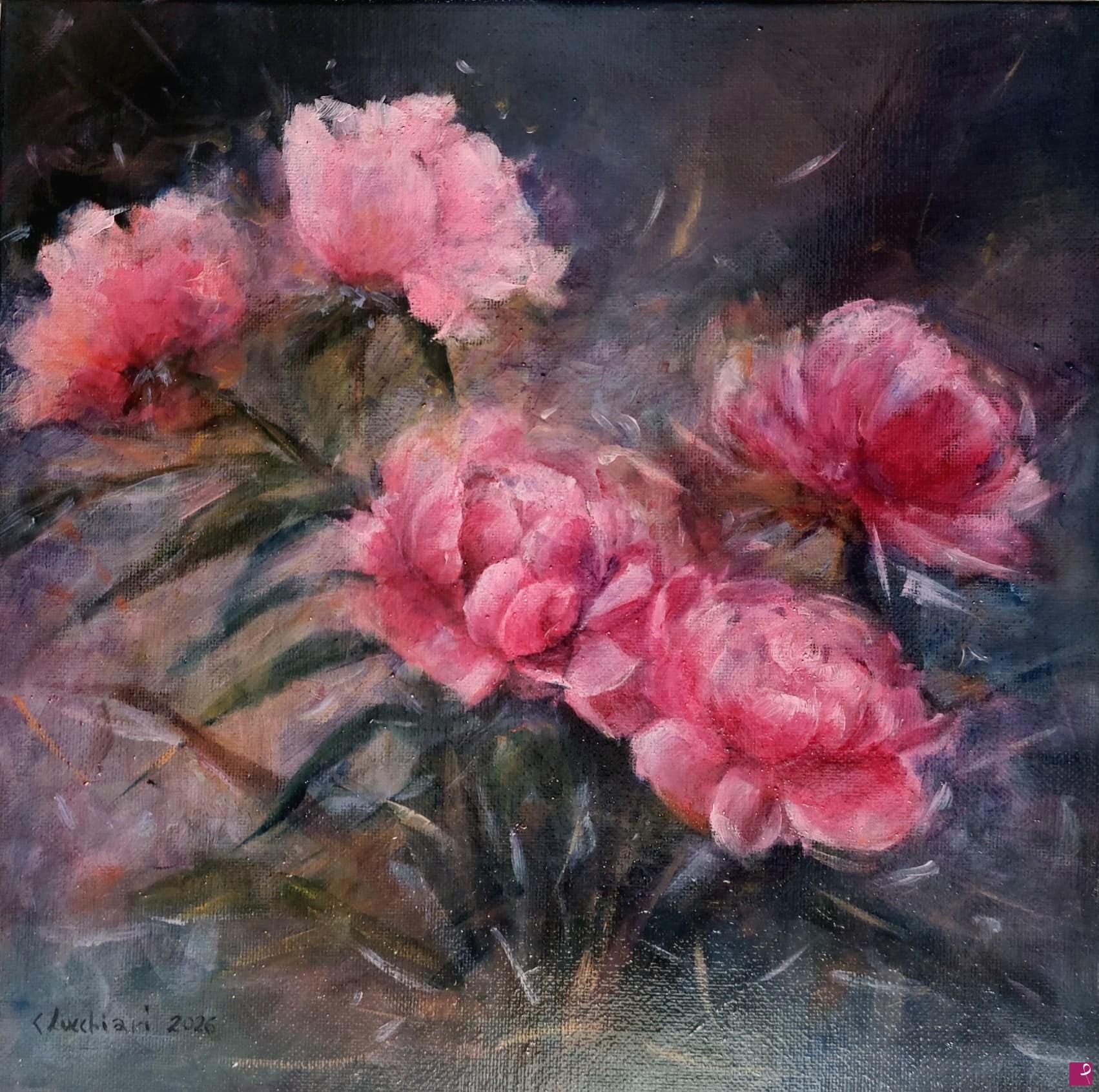quadri in vendita online - Primavera la stagione più bella per dipingere i fiori. Peonie