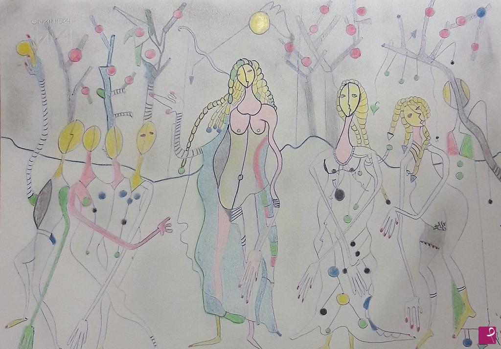 quadri in vendita online - Primavera...primavera (dal Botticelli) 1999