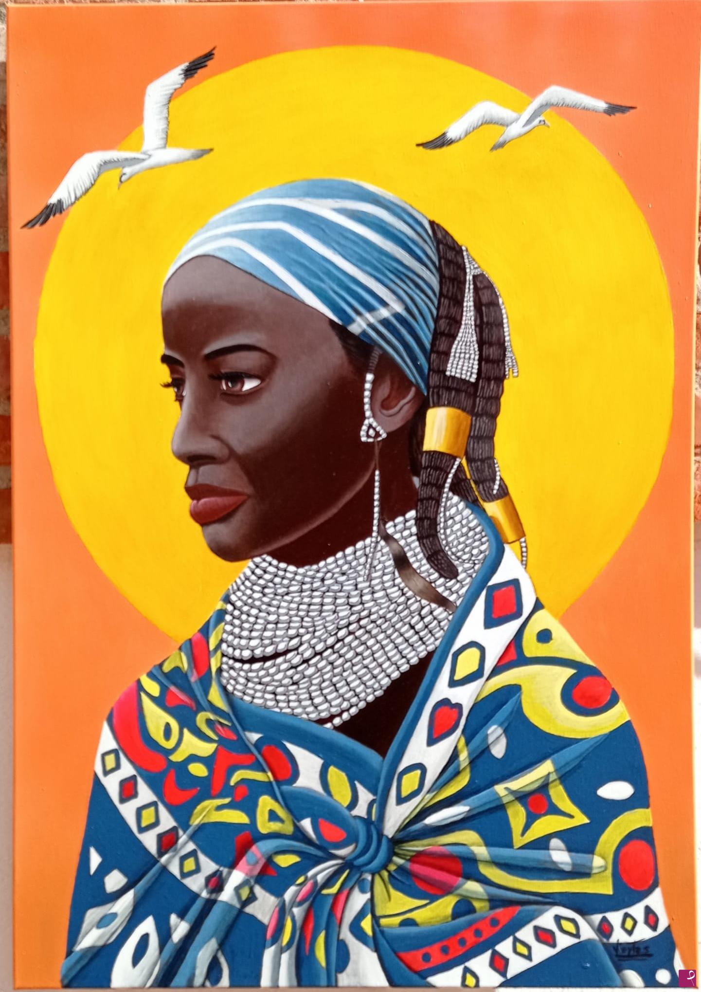 quadri in vendita online - Principessa africana 