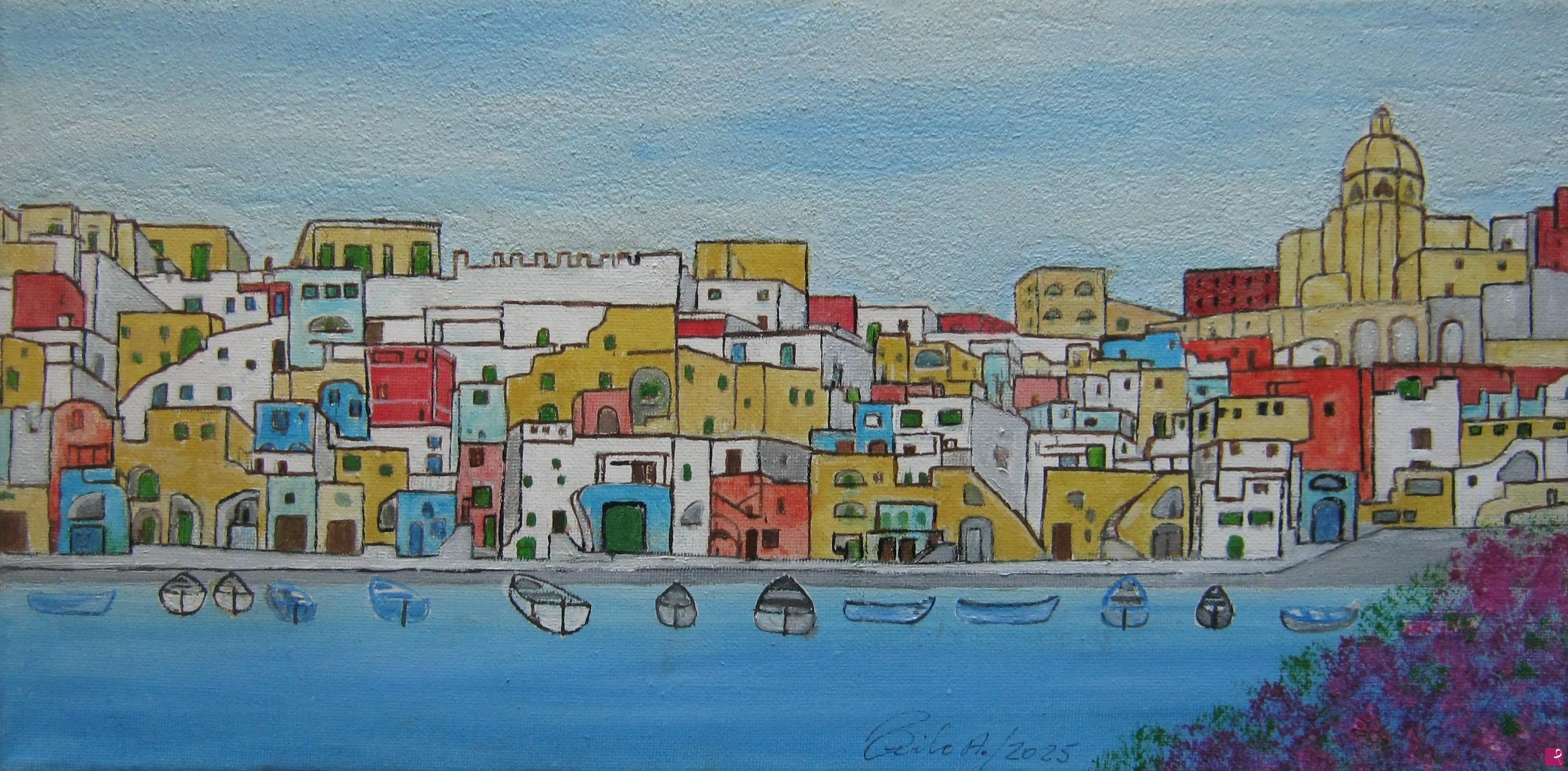 quadri in vendita online - PROCIDA--LA CORRICELLA