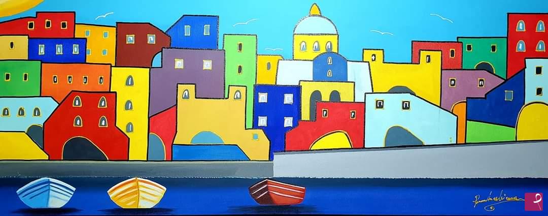 quadri in vendita online - Procida Borgo dei Pescatori