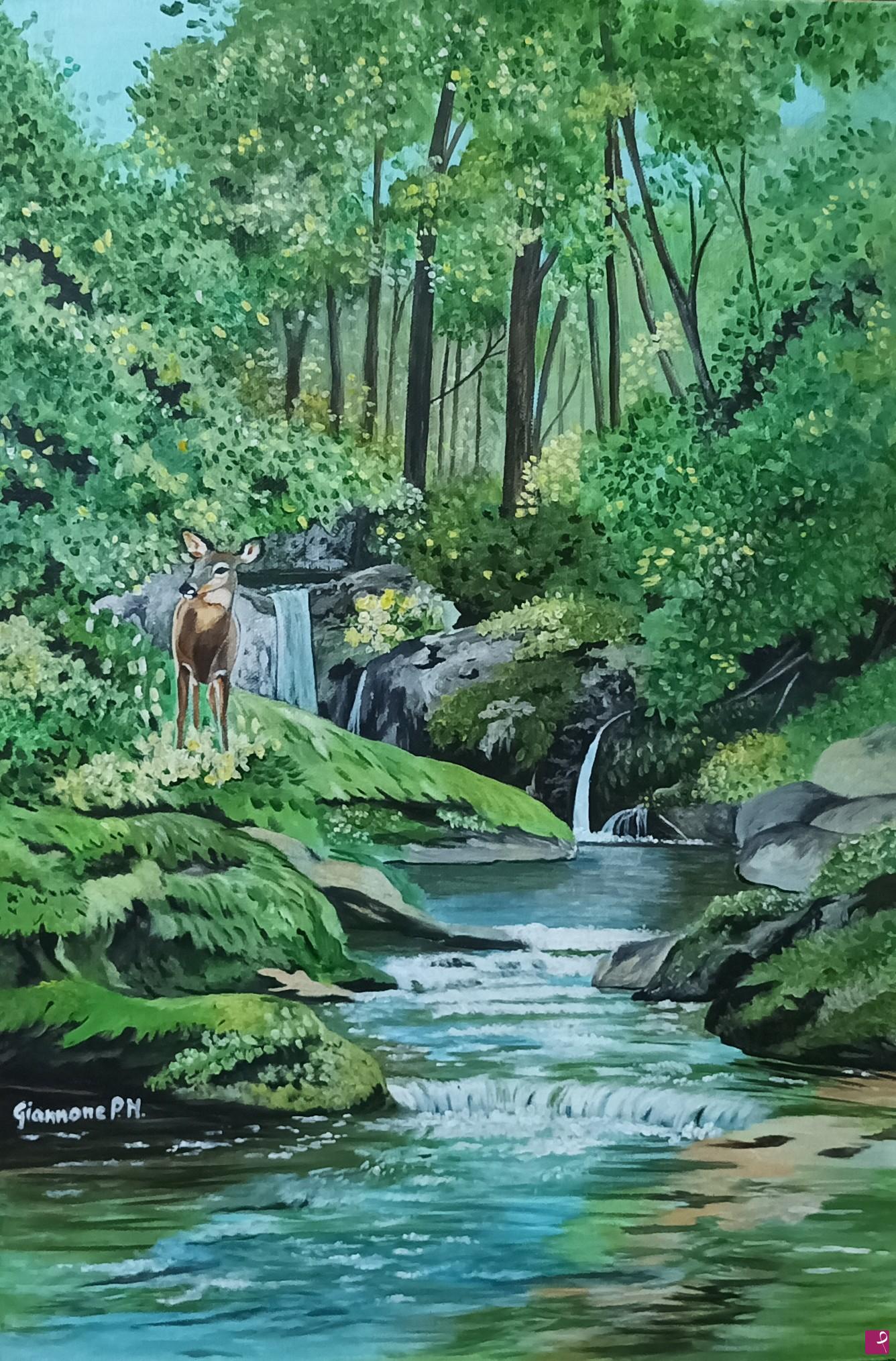quadri in vendita online - Protetto dal bosco