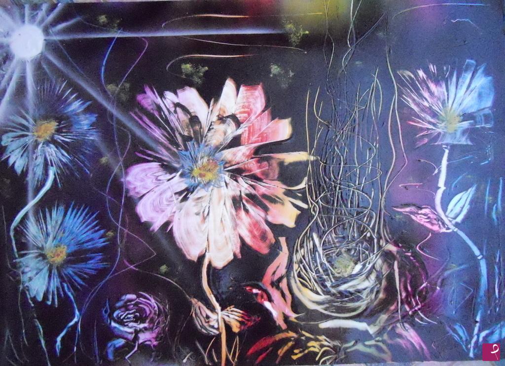 quadri in vendita online - psichedelic flower