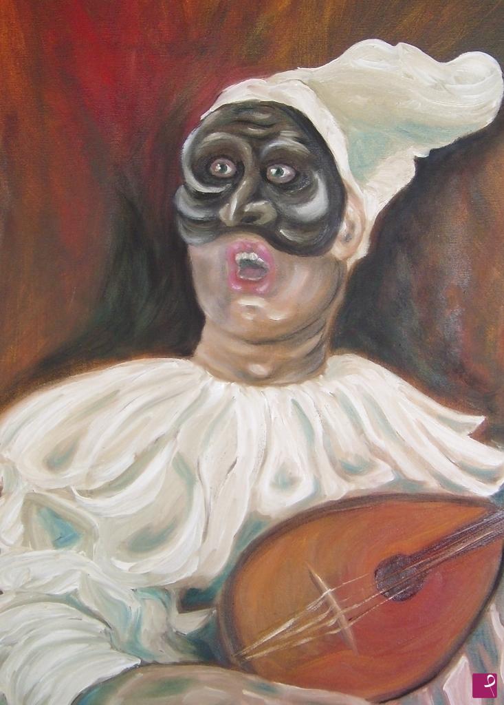 quadri in vendita online - PULCINELLA AL MANDOLINO