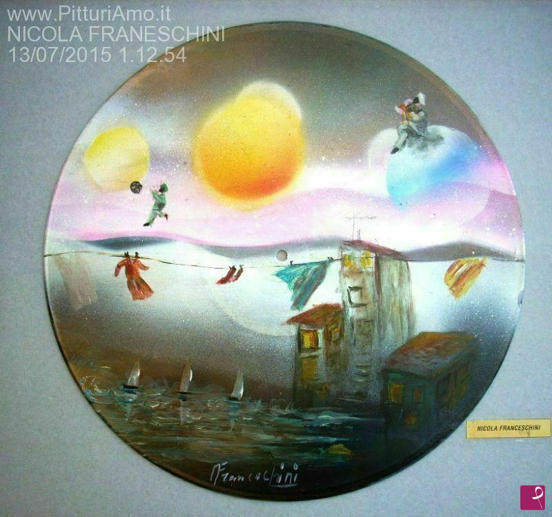 quadri in vendita online - Pulcinella paesaggio astrale