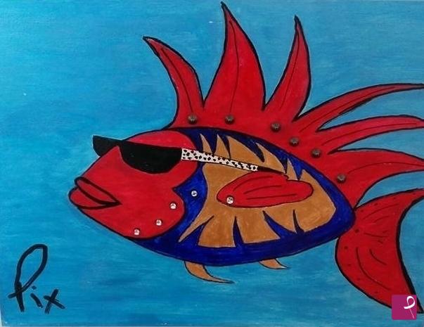 quadri in vendita online - Punk Fish