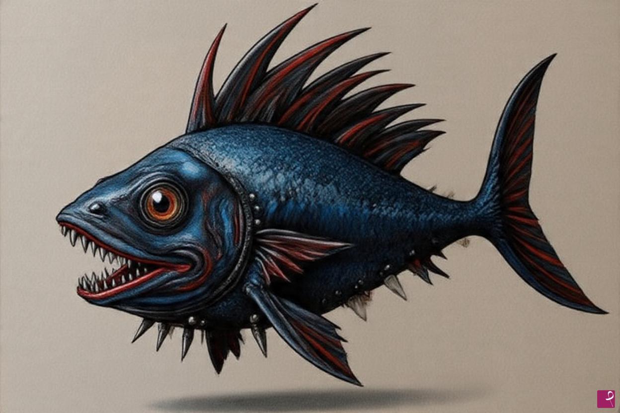quadri in vendita online - Punk Fish Guardian 