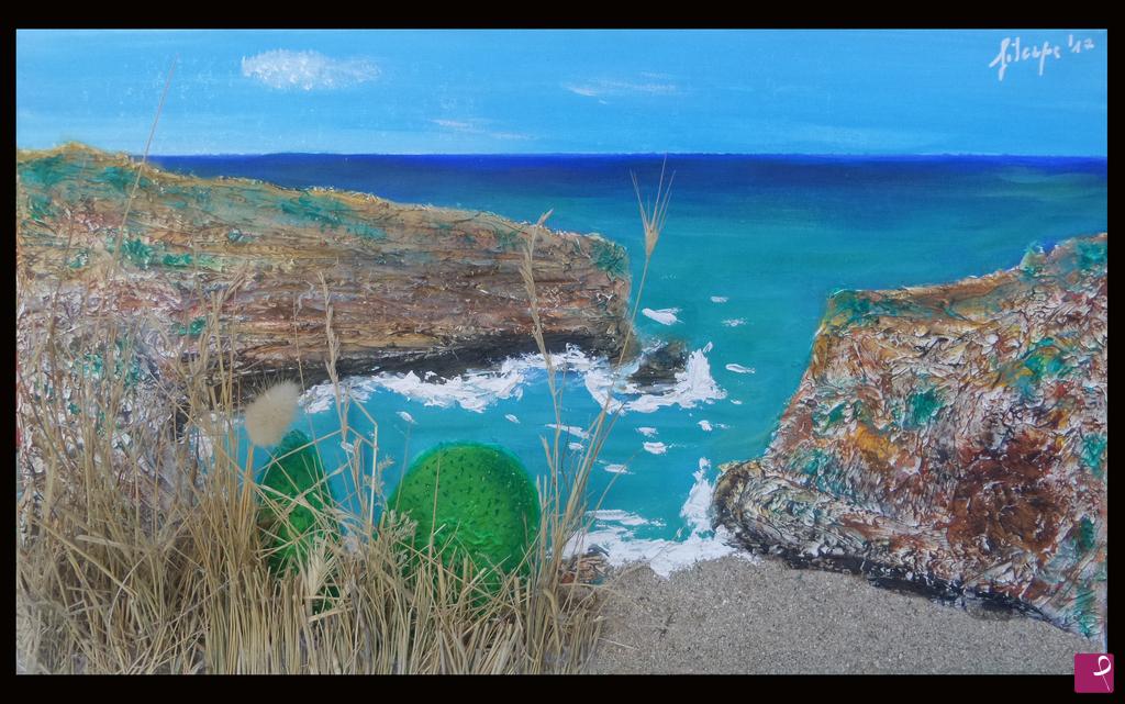 quadri in vendita online - Punto di vista "Cala verde"