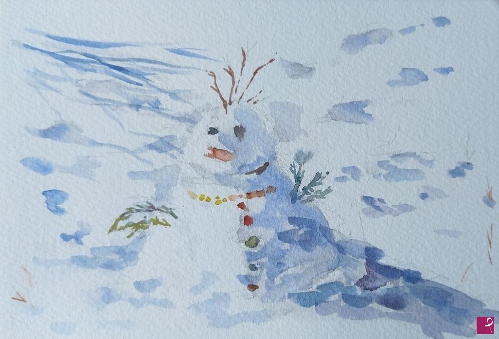quadri in vendita online - Pupazzo di neve 