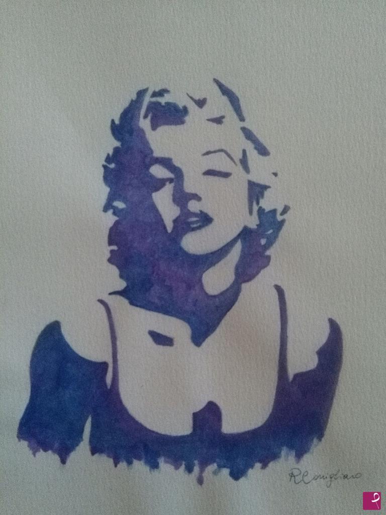 quadri in vendita online - Purple-blue Marilyn