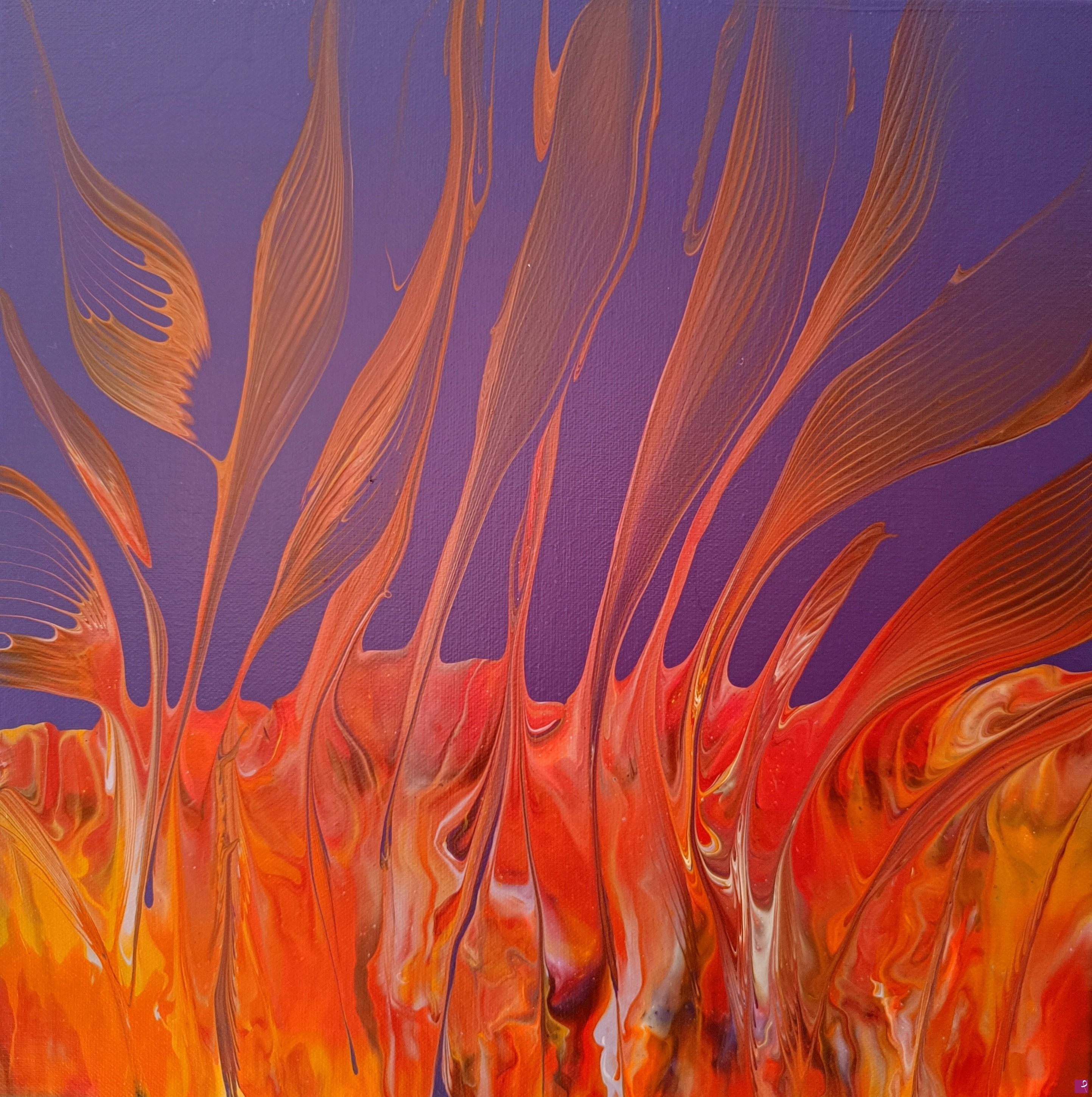 quadri in vendita online - Purple in flames