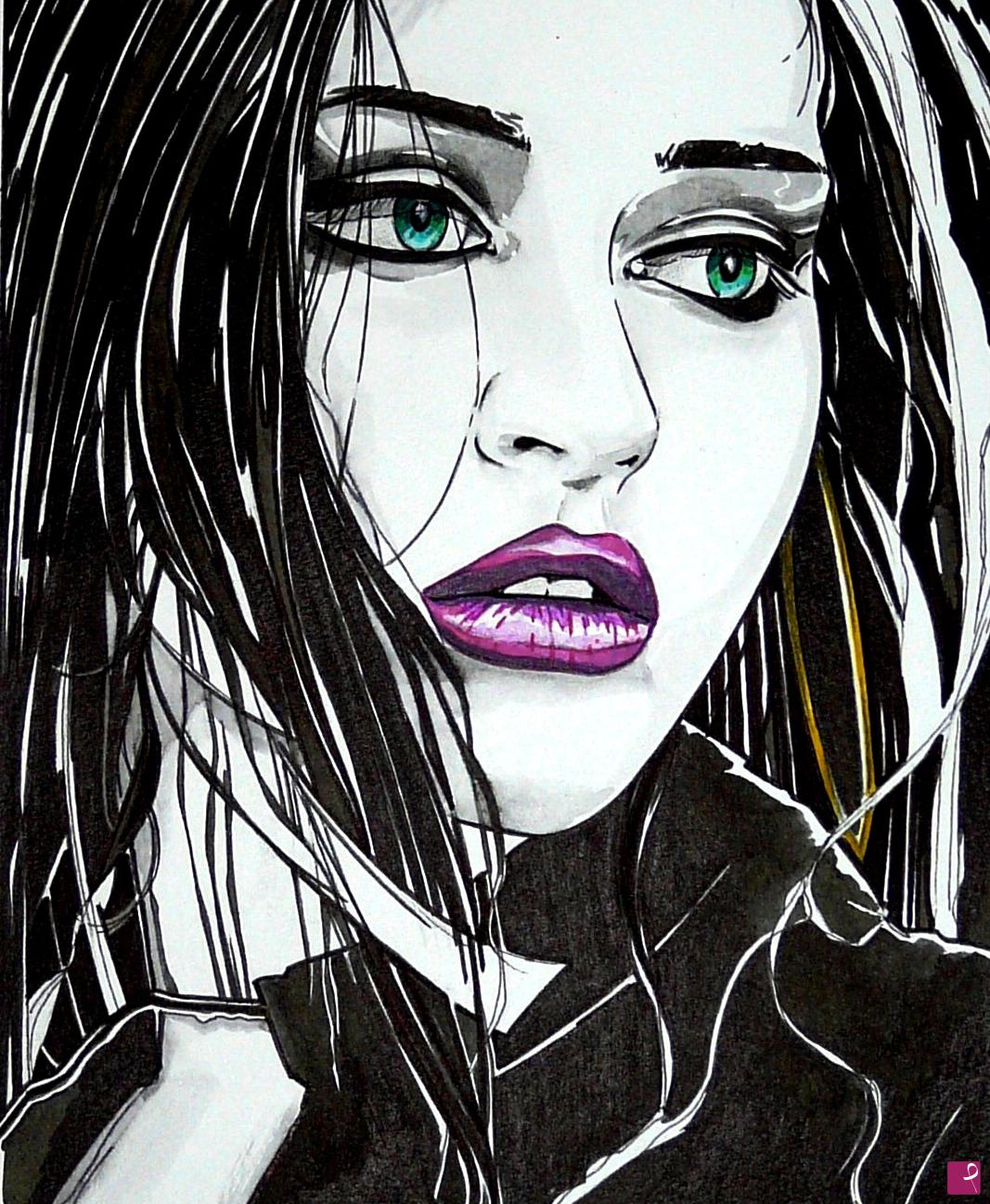 quadri in vendita online - PURPLE LIPSTICK 