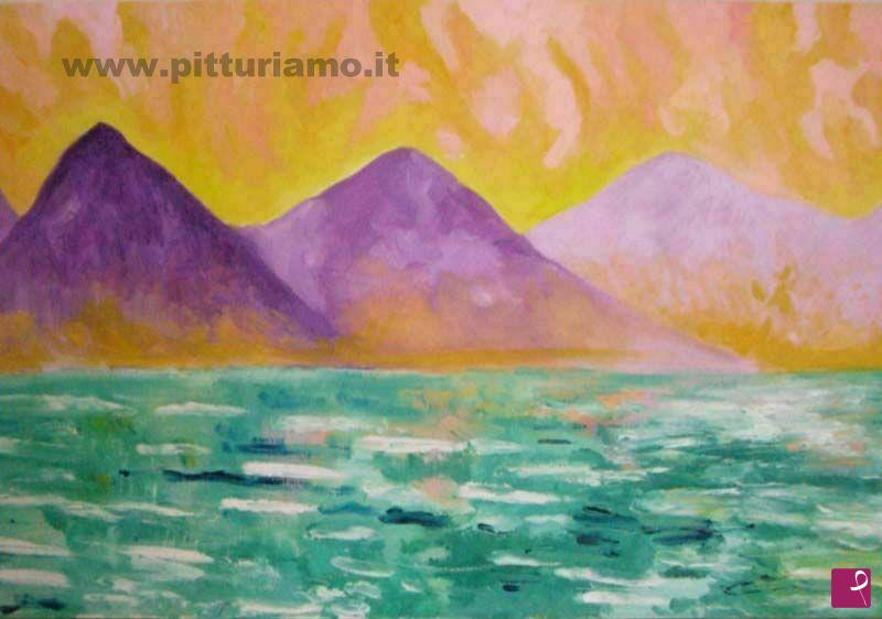 quadri in vendita online - Purple Mountains