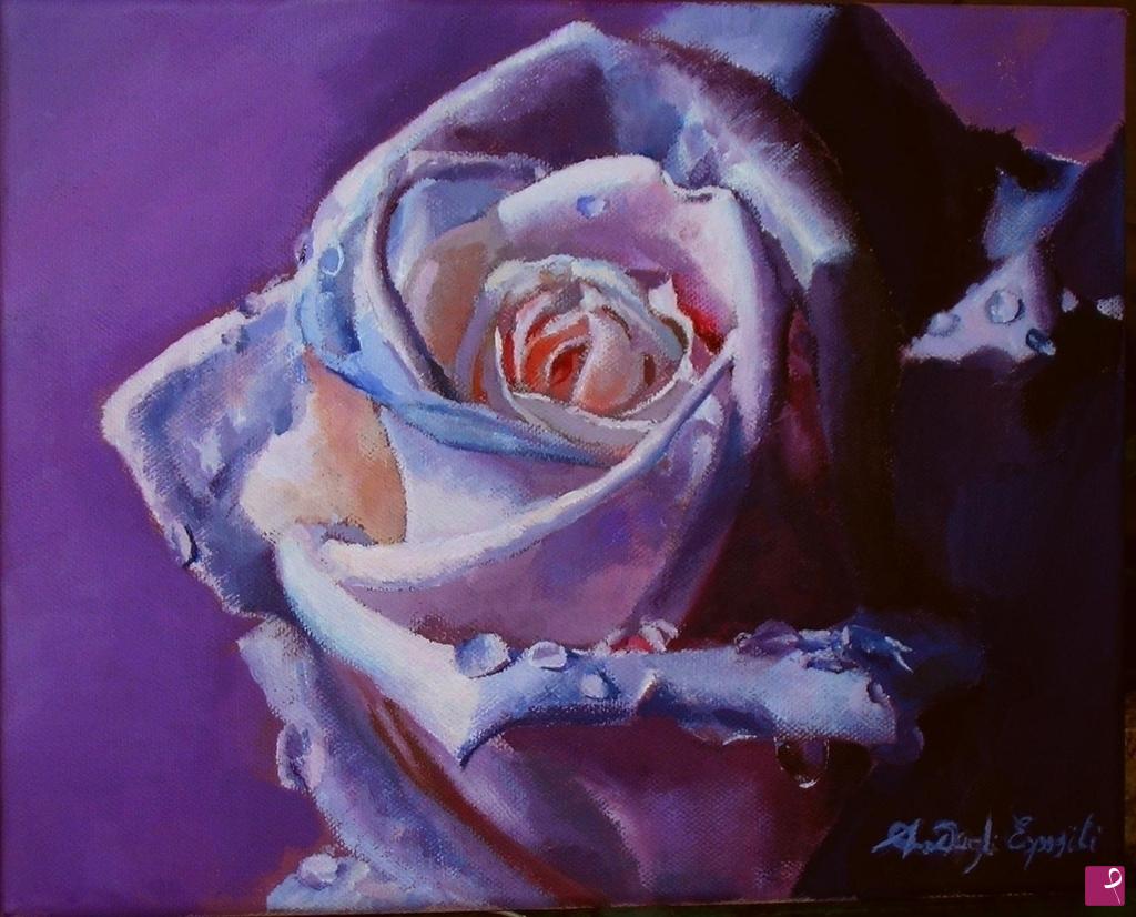 quadri in vendita online - Purple rose