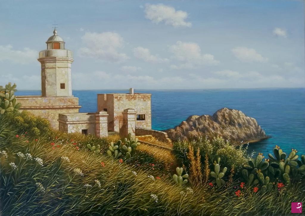 quadri in vendita online - QUADRI IN VENDITA - Il faro di Capo Zafferano ( Aspra )