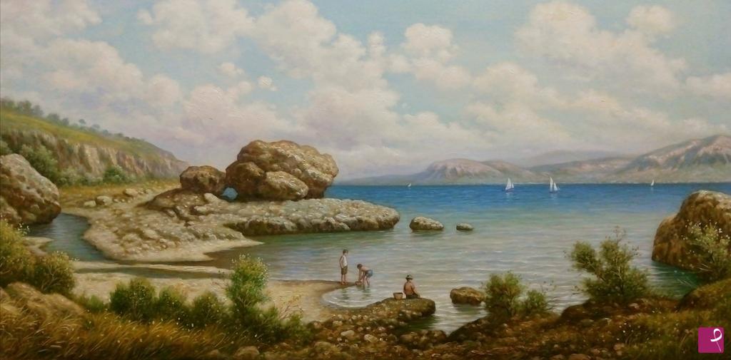 quadri in vendita online - Quadri in vendita - Paesaggio marino con scogli