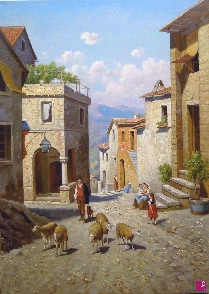 quadri in vendita online - Quadri in vendita - Scorcio di paese siciliano