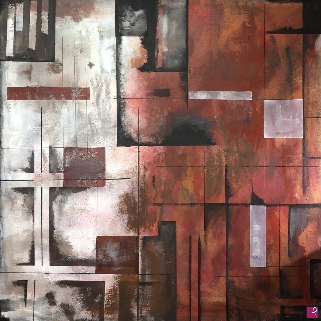 quadri in vendita online - Quadro industrial design Abstract ruggine dipinto a mano su tela 160x160cm