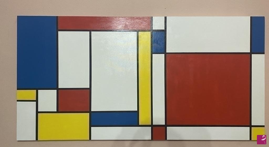 quadri in vendita online - Quadro mondrian dipinto a mano 160x80cm