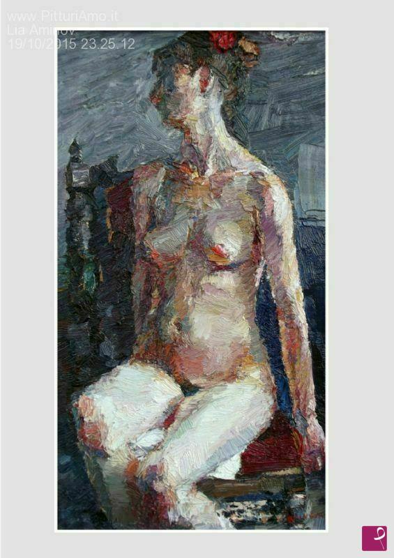 quadri in vendita online - Quadro olio su tela, nudo femminile