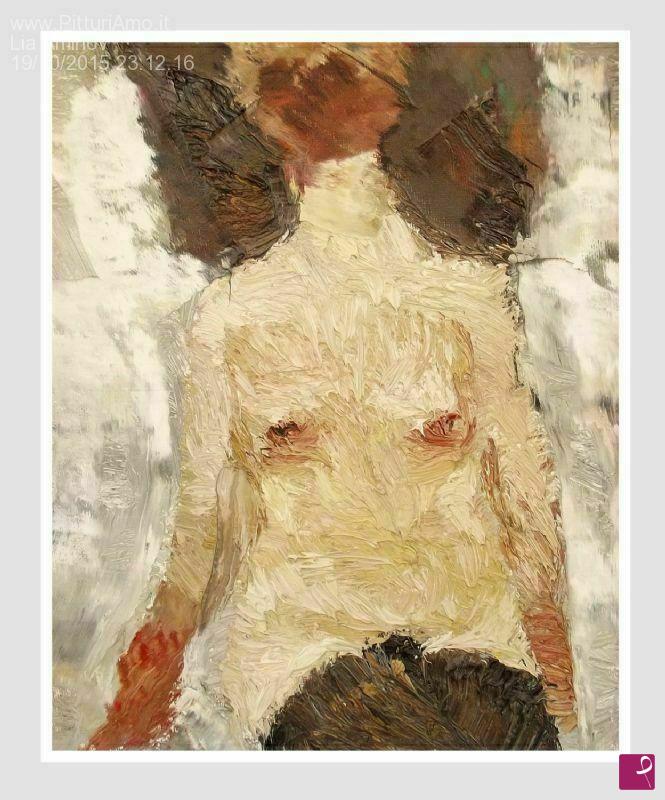 quadri in vendita online - Quadro originale, nudo femminile olio su tela