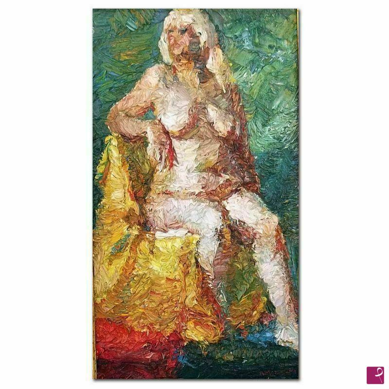 quadri in vendita online - Quadro originale olio su tela, nudo femminile