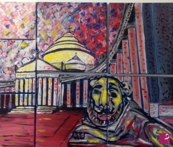 quadri in vendita online - Quadro Piazza Plebiscito Napoli popart 
