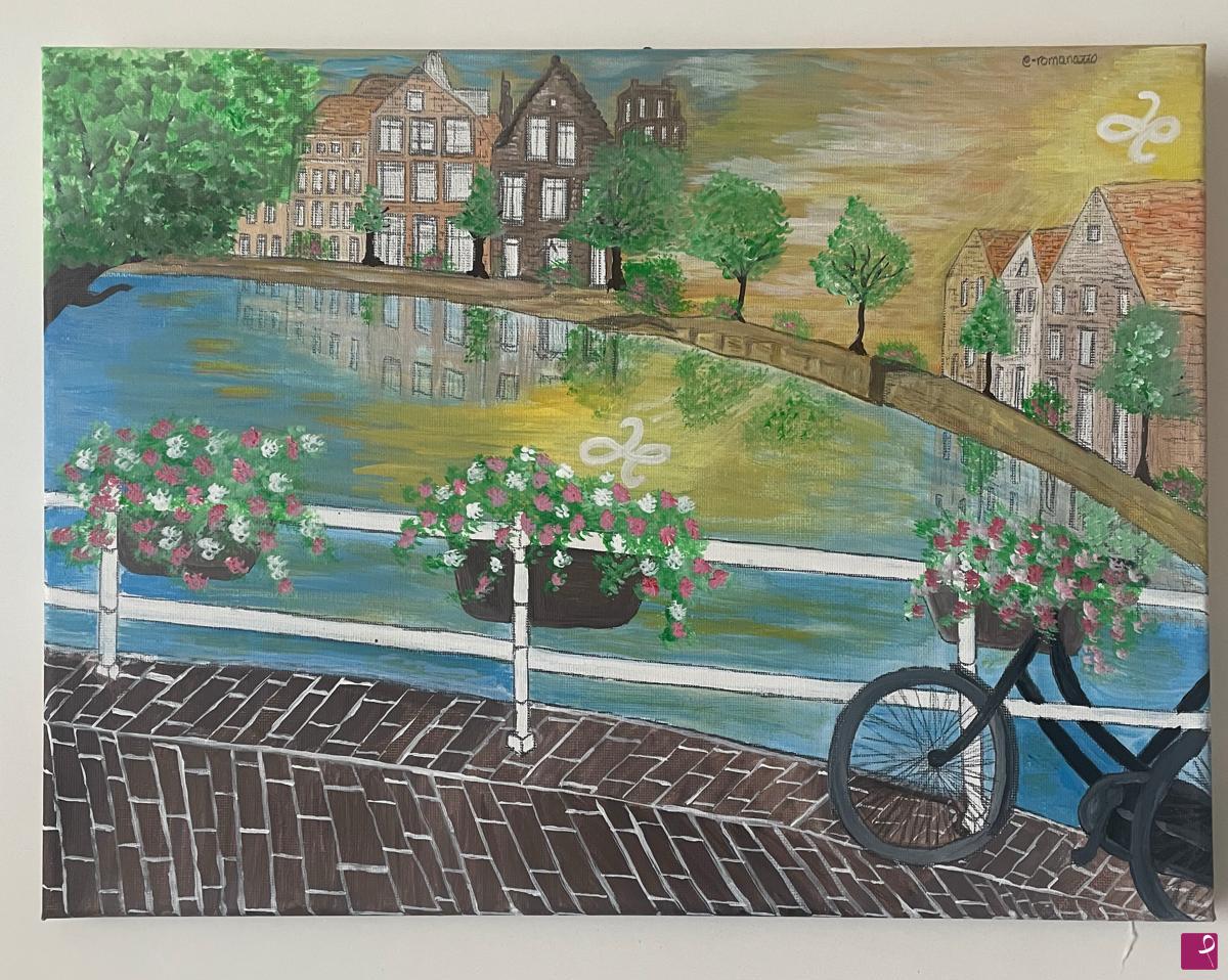 quadri in vendita online - Quadro su tela Amsterdam e l 'amicizia