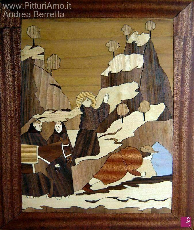 quadri in vendita online - Quadro Tarsia in legno,Giotto-copia