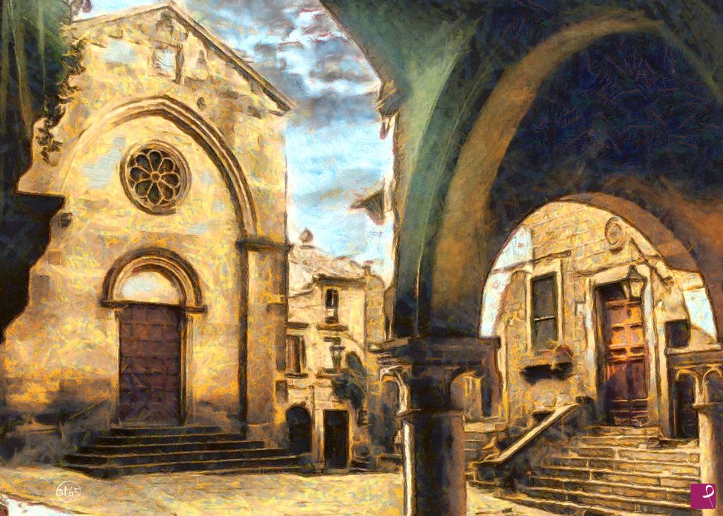 quadri in vendita online - Quartiere di S. Pellegrino, Viterbo