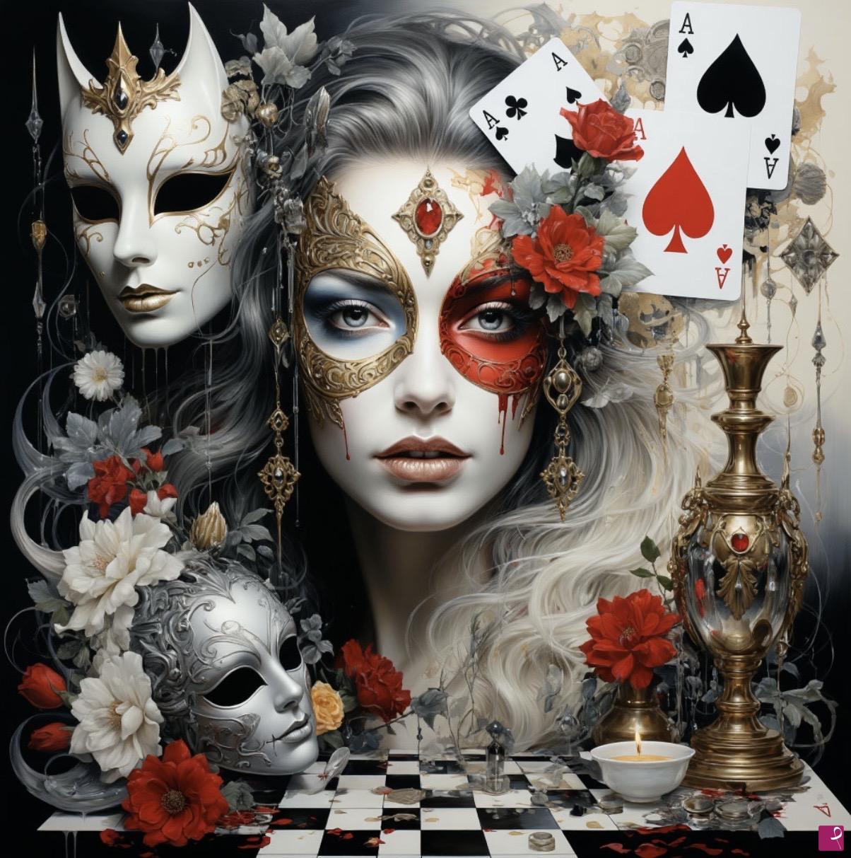 quadri in vendita online - Queen of spades