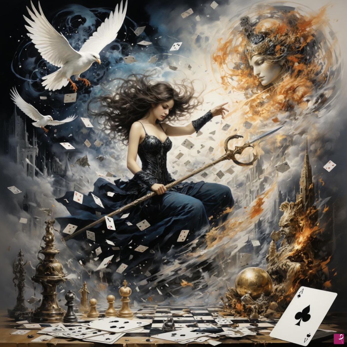 quadri in vendita online - Queen of spades