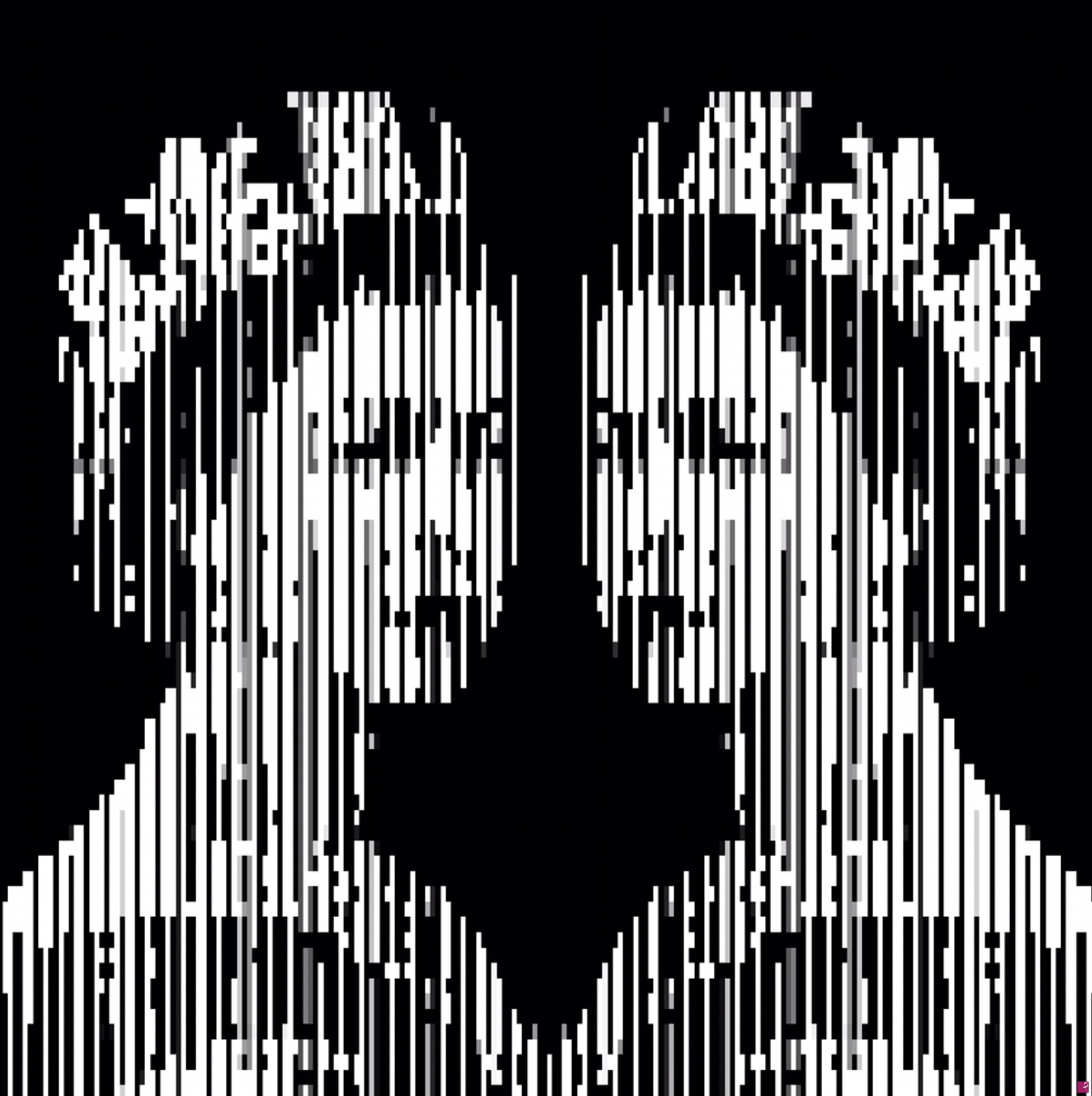 quadri in vendita online - Queen&Queen b&w vertical pixel 