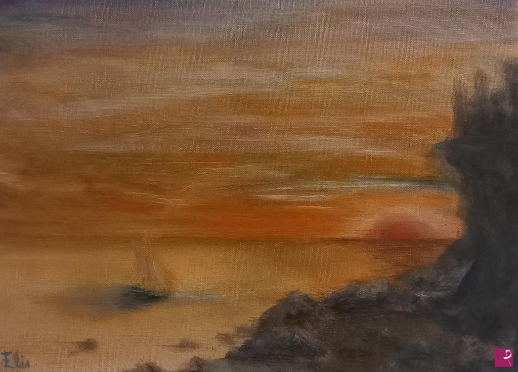 quadri in vendita online - Quiete al tramonto 