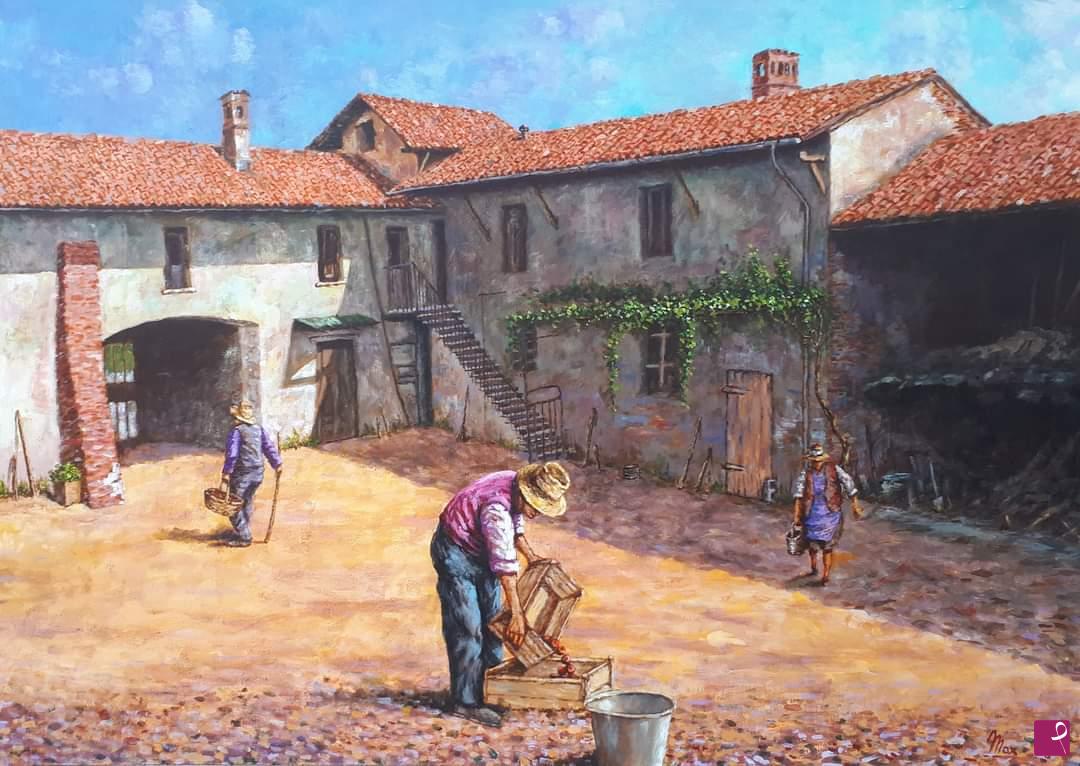 quadri in vendita online - RACCOLTO IN CASCINA - CASCINA LINTERNO 