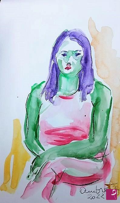 quadri in vendita online - Ragazza a colori