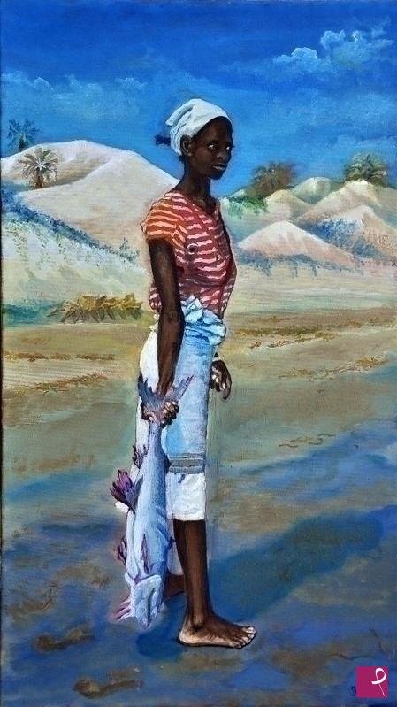 quadri in vendita online - Ragazza africana