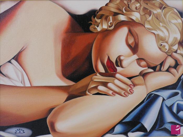 quadri in vendita online - Ragazza che dorme