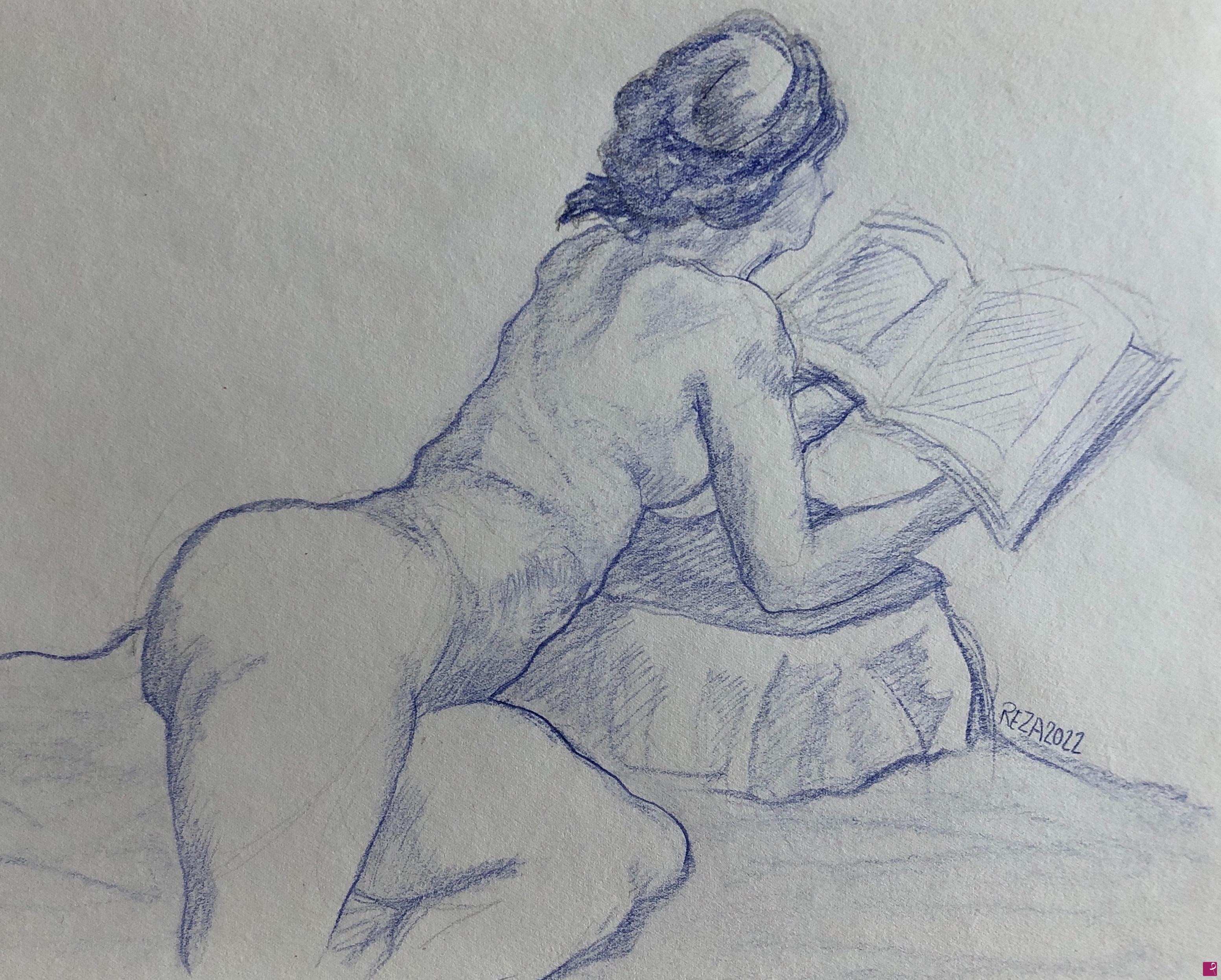 quadri in vendita online - Ragazza che legge