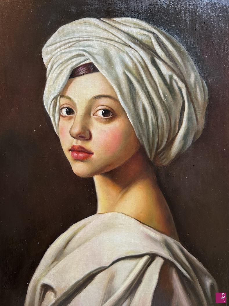 quadri in vendita online - Ragazza col turbante bianco