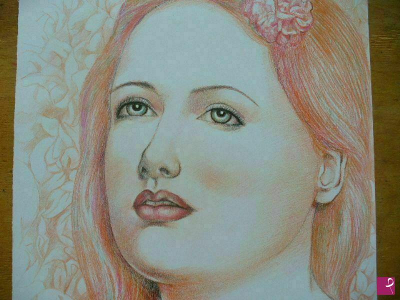 quadri in vendita online - Ragazza con fiore fra i capelli