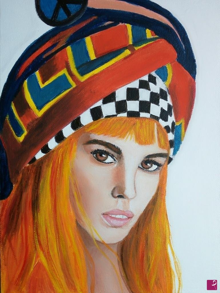 quadri in vendita online - ragazza con il turbante