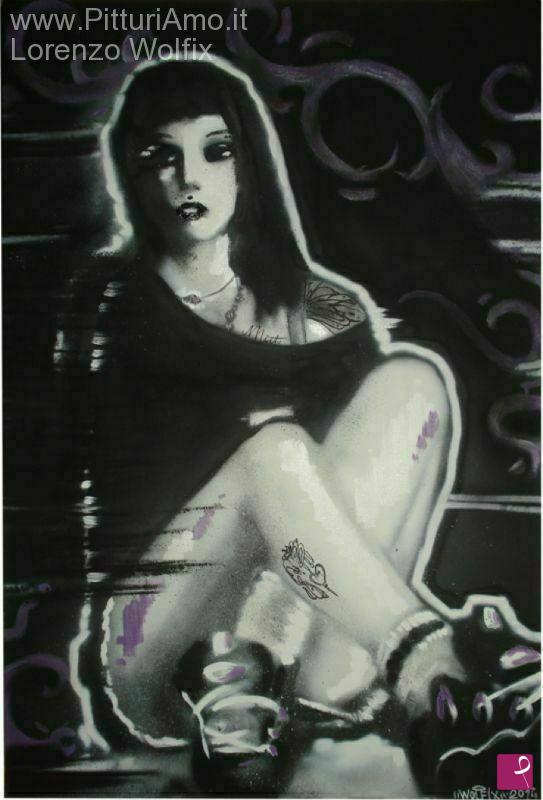 quadri in vendita online - Ragazza con tatuaggio