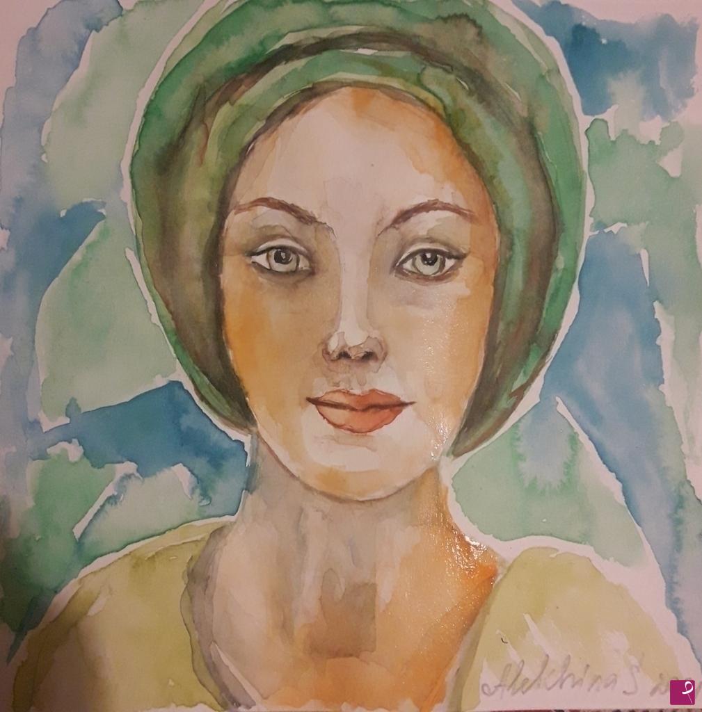 quadri in vendita online - Ragazza con turbante